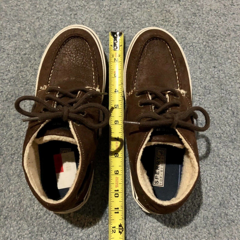 Sperry Top Sider Shoes 7 M High Top Faux Shearling Brown Lace Up Men’s - Picture 3 of 12